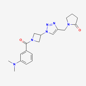 molecular formula C19H24N6O2 B2740354 1-((1-(1-(3-(dimethylamino)benzoyl)azetidin-3-yl)-1H-1,2,3-triazol-4-yl)methyl)pyrrolidin-2-one CAS No. 2034544-43-7