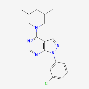 molecular formula C18H20ClN5 B2740358 1-(3-chlorophenyl)-4-(3,5-dimethylpiperidin-1-yl)-1H-pyrazolo[3,4-d]pyrimidine CAS No. 890947-50-9