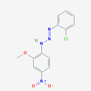 molecular formula C13H11ClN4O3 B274036 1-(2-Chlorophenyl)-3-{4-nitro-2-methoxyphenyl}-1-triazene 