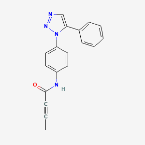 N-(4-(5-phenyl-1H-1,2,3-triazol-1-yl)phenyl)but-2-ynamide