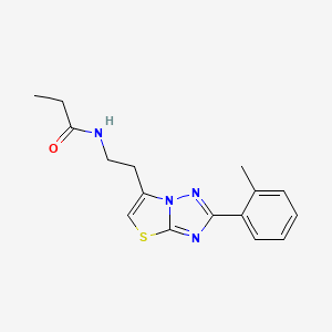N-(2-(2-(o-tolyl)thiazolo[3,2-b][1,2,4]triazol-6-yl)ethyl)propionamide