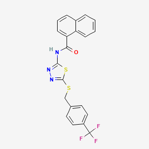 N-(5-((4-(trifluoromethyl)benzyl)thio)-1,3,4-thiadiazol-2-yl)-1-naphthamide