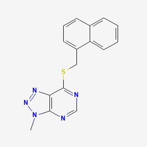 molecular formula C16H13N5S B2740386 3-methyl-7-((naphthalen-1-ylmethyl)thio)-3H-[1,2,3]triazolo[4,5-d]pyrimidine CAS No. 1058231-81-4