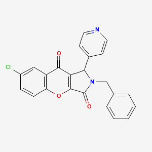 molecular formula C23H15ClN2O3 B2740396 2-Benzyl-7-chloro-1-(pyridin-4-yl)-1,2-dihydrochromeno[2,3-c]pyrrole-3,9-dione CAS No. 850228-31-8
