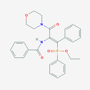 molecular formula C28H29N2O5P B274040 Ethyl 2-(benzoylamino)-3-(4-morpholinyl)-3-oxo-1-phenyl-1-propenyl(phenyl)phosphinate 