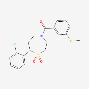 (7-(2-Chlorophenyl)-1,1-dioxido-1,4-thiazepan-4-yl)(3-(methylthio)phenyl)methanone