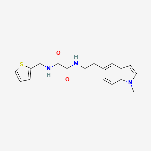 molecular formula C18H19N3O2S B2740416 N1-(2-(1-甲基-1H-吲哚-5-基)乙基)-N2-(噻吩-2-基甲基)草酰胺 CAS No. 2034604-56-1