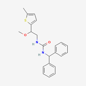 molecular formula C22H24N2O2S B2740421 1-苯甲基-3-(2-甲氧基-2-(5-甲基硫代噻吩-2-基)乙基)脲 CAS No. 1448134-10-8