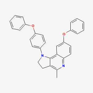 molecular formula C30H24N2O2 B2740423 4-甲基-8-苯氧基-1-(4-苯氧基苯基)-2,3-二氢吡咯并[3,2-c]喹啉 CAS No. 865658-30-6