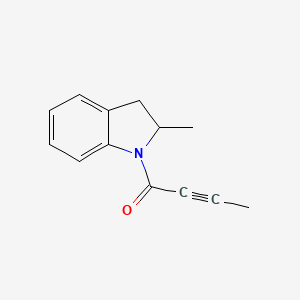 molecular formula C13H13NO B2740424 1-(2-Methyl-2,3-dihydroindol-1-yl)but-2-yn-1-one CAS No. 2248933-84-6
