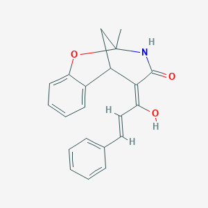 molecular formula C21H19NO3 B2740432 (5Z)-5-[(2E)-1-hydroxy-3-phenylprop-2-enylidene]-2-methyl-2,3,5,6-tetrahydro-4H-2,6-methano-1,3-benzoxazocin-4-one CAS No. 899904-19-9