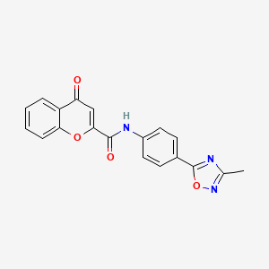 molecular formula C19H13N3O4 B2740434 N-(4-(3-methyl-1,2,4-oxadiazol-5-yl)phenyl)-4-oxo-4H-chromene-2-carboxamide CAS No. 1226450-91-4