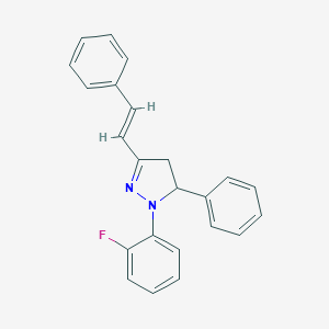 1-(2-fluorophenyl)-5-phenyl-3-(2-phenylvinyl)-4,5-dihydro-1H-pyrazole