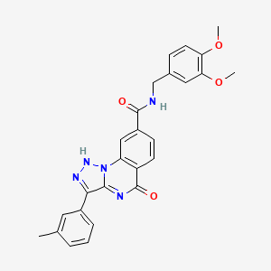 molecular formula C26H23N5O4 B2740440 N-(3,4-dimethoxybenzyl)-3-(3-methylphenyl)-5-oxo-4,5-dihydro[1,2,3]triazolo[1,5-a]quinazoline-8-carboxamide CAS No. 1031934-64-1