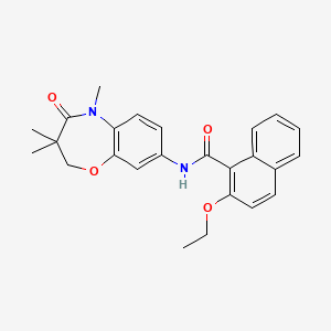 molecular formula C25H26N2O4 B2740441 2-ethoxy-N-(3,3,5-trimethyl-4-oxo-2,3,4,5-tetrahydrobenzo[b][1,4]oxazepin-8-yl)-1-naphthamide CAS No. 921867-62-1