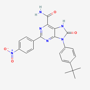 molecular formula C22H20N6O4 B2740451 9-(4-(tert-butyl)phenyl)-2-(4-nitrophenyl)-8-oxo-8,9-dihydro-7H-purine-6-carboxamide CAS No. 898442-18-7