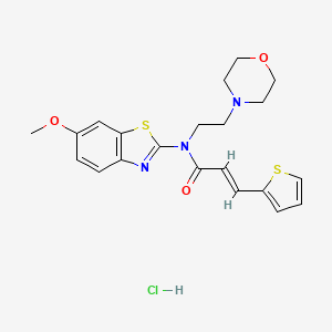 molecular formula C21H24ClN3O3S2 B2740455 (E)-N-(6-methoxybenzo[d]thiazol-2-yl)-N-(2-morpholinoethyl)-3-(thiophen-2-yl)acrylamide hydrochloride CAS No. 1217226-77-1