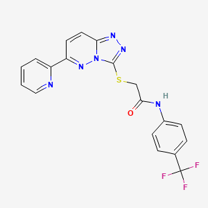 molecular formula C19H13F3N6OS B2740458 2-((6-(吡啶-2-基)-[1,2,4]三唑并[4,3-b]吡啶-3-基)硫)-N-(4-(三氟甲基)苯基)乙酰胺 CAS No. 891103-64-3