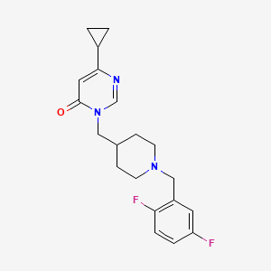 molecular formula C20H23F2N3O B2740459 6-环丙基-3-({1-[(2,5-二氟苯基)甲基]哌啶-4-基}甲基)-3,4-二氢嘧啶-4-酮 CAS No. 2195941-66-1