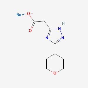 molecular formula C9H12N3NaO3 B2740478 2-[5-(氧杂环戊烷-4-基)-4H-1,2,4-三唑-3-基]乙酸钠 CAS No. 2094381-30-1