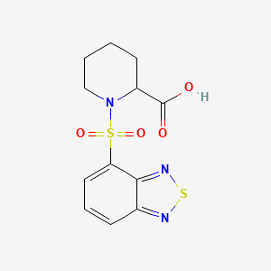 molecular formula C12H13N3O4S2 B2740480 1-(2,1,3-Benzothiadiazol-4-ylsulfonyl)piperidine-2-carboxylic acid CAS No. 879405-88-6