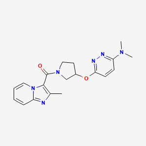 molecular formula C19H22N6O2 B2740482 (3-((6-(二甲基氨基)吡啶并[3,4-d]嘧啶-3-基)氧基)吡咯烷-1-基)(2-甲基咪唑[1,2-a]吡啶-3-基)甲酮 CAS No. 2034250-21-8