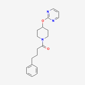 molecular formula C19H23N3O2 B2740495 4-Phenyl-1-(4-(pyrimidin-2-yloxy)piperidin-1-yl)butan-1-one CAS No. 1421474-74-9