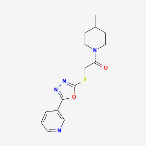 1-(4-Methylpiperidin-1-yl)-2-[(5-pyridin-3-yl-1,3,4-oxadiazol-2-yl)sulfanyl]ethanone