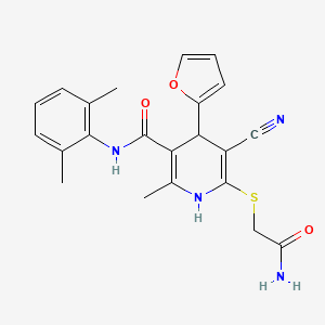 6-[(2-amino-2-oxoethyl)sulfanyl]-5-cyano-N-(2,6-dimethylphenyl)-4-(furan-2-yl)-2-methyl-1,4-dihydropyridine-3-carboxamide