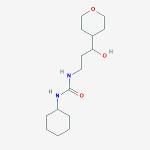 molecular formula C15H28N2O3 B2740502 1-环己基-3-(3-羟基-3-(四氢-2H-吡喃-4-基)丙基)脲 CAS No. 2034397-21-0