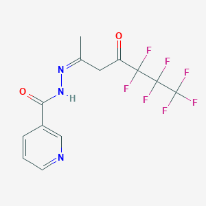 molecular formula C13H10F7N3O2 B274051 N'-(4,4,5,5,6,6,6-heptafluoro-1-methyl-3-oxohexylidene)nicotinohydrazide 