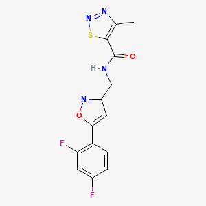 N-((5-(2,4-difluorophenyl)isoxazol-3-yl)methyl)-4-methyl-1,2,3-thiadiazole-5-carboxamide