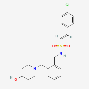 molecular formula C21H25ClN2O3S B2740537 (E)-2-(4-氯苯基)-N-[[2-[(4-羟基哌啶-1-基)甲基]苯基]甲基]乙烯磺酰胺 CAS No. 1445759-53-4