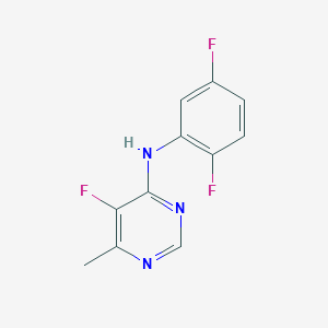 molecular formula C11H8F3N3 B2740542 N-(2,5-Difluorophenyl)-5-fluoro-6-methylpyrimidin-4-amine CAS No. 2415543-10-9