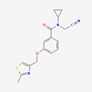molecular formula C17H17N3O2S B2740547 N-(cyanomethyl)-N-cyclopropyl-3-[(2-methyl-1,3-thiazol-4-yl)methoxy]benzamide CAS No. 1252143-55-7