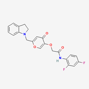 N-(2,4-difluorophenyl)-2-((6-(indolin-1-ylmethyl)-4-oxo-4H-pyran-3-yl)oxy)acetamide
