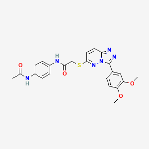 molecular formula C23H22N6O4S B2740558 N-(4-acetamidophenyl)-2-((3-(3,4-dimethoxyphenyl)-[1,2,4]triazolo[4,3-b]pyridazin-6-yl)thio)acetamide CAS No. 852437-68-4