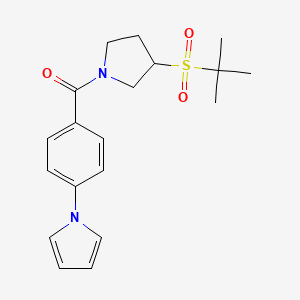 molecular formula C19H24N2O3S B2740562 (4-(1H-吡咯-1-基)苯基)(3-(叔丁基磺酰)吡咯啶-1-基)甲酮 CAS No. 1448026-85-4