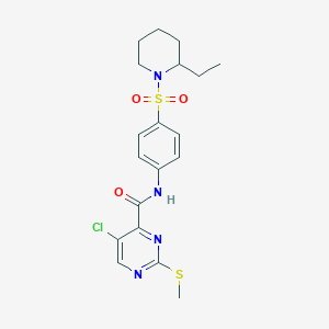 5-chloro-N-{4-[(2-ethylpiperidin-1-yl)sulfonyl]phenyl}-2-(methylsulfanyl)pyrimidine-4-carboxamide
