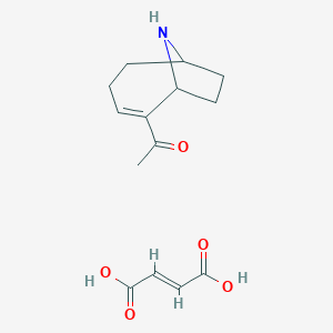 molecular formula C14H19NO5 B2740578 (+/-)-Anatoxin A fumarate CAS No. 1219922-30-1; 521-18-6; 64285-06-9