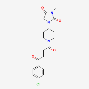 molecular formula C19H22ClN3O4 B2740581 1-(1-(4-(4-Chlorophenyl)-4-oxobutanoyl)piperidin-4-yl)-3-methylimidazolidine-2,4-dione CAS No. 2194901-92-1