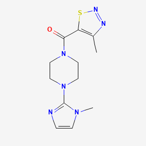 molecular formula C12H16N6OS B2740583 [4-(1-Methylimidazol-2-yl)piperazin-1-yl]-(4-methylthiadiazol-5-yl)methanone CAS No. 1226438-29-4