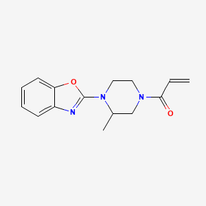 molecular formula C15H17N3O2 B2740593 1-[4-(1,3-Benzoxazol-2-yl)-3-methylpiperazin-1-yl]prop-2-en-1-one CAS No. 2093851-96-6