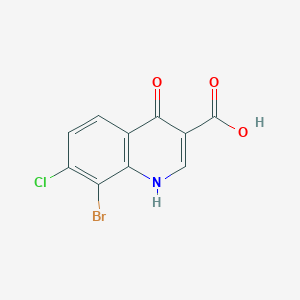 molecular formula C10H5BrClNO3 B2740597 8-Bromo-7-chloro-4-oxo-1H-quinoline-3-carboxylic acid CAS No. 1691937-21-9