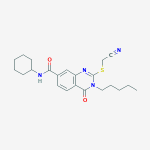 2-[(cyanomethyl)thio]-N-cyclohexyl-4-oxo-3-pentyl-3,4-dihydroquinazoline-7-carboxamide