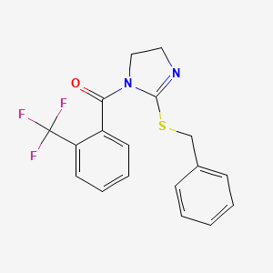 (2-Benzylsulfanyl-4,5-dihydroimidazol-1-yl)-[2-(trifluoromethyl)phenyl]methanone