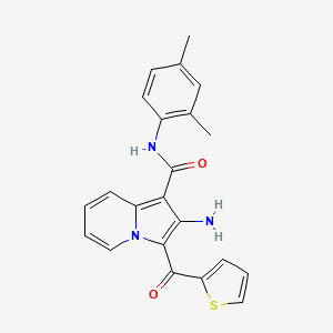 molecular formula C22H19N3O2S B2740621 2-氨基-N-(2,4-二甲基苯基)-3-(噻吩-2-甲酰)吲哚啉-1-甲酰胺 CAS No. 898453-04-8