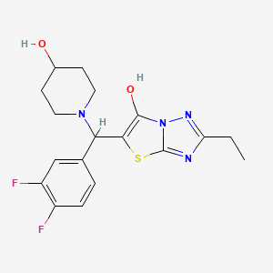 5-((3,4-Difluorophenyl)(4-hydroxypiperidin-1-yl)methyl)-2-ethylthiazolo[3,2-b][1,2,4]triazol-6-ol