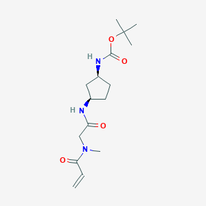 molecular formula C16H27N3O4 B2740625 Tert-butyl N-[(1S,3R)-3-[[2-[methyl(prop-2-enoyl)amino]acetyl]amino]cyclopentyl]carbamate CAS No. 2361810-60-6