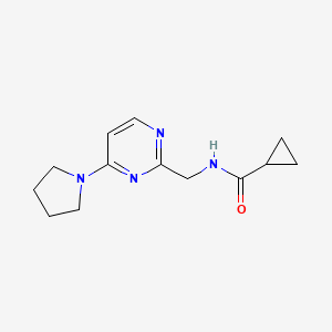 N-((4-(pyrrolidin-1-yl)pyrimidin-2-yl)methyl)cyclopropanecarboxamide